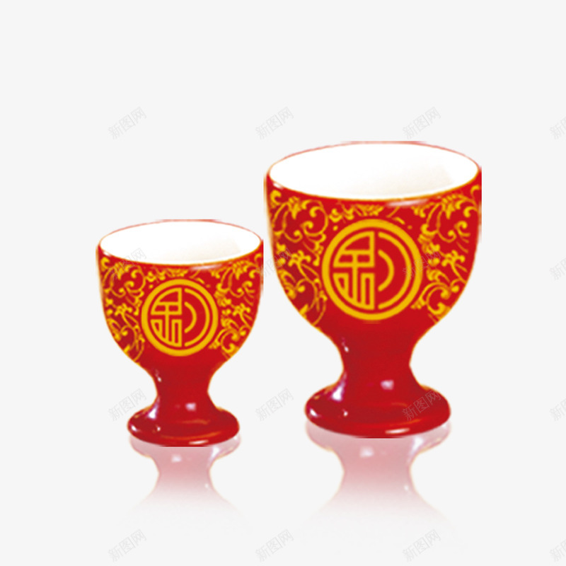 中式喜酒杯psd免抠素材_新图网 https://ixintu.com 涓 绾壊 閰掓澂