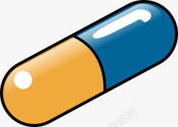 包装药丸手绘医疗蓝色胶囊药品高清图片