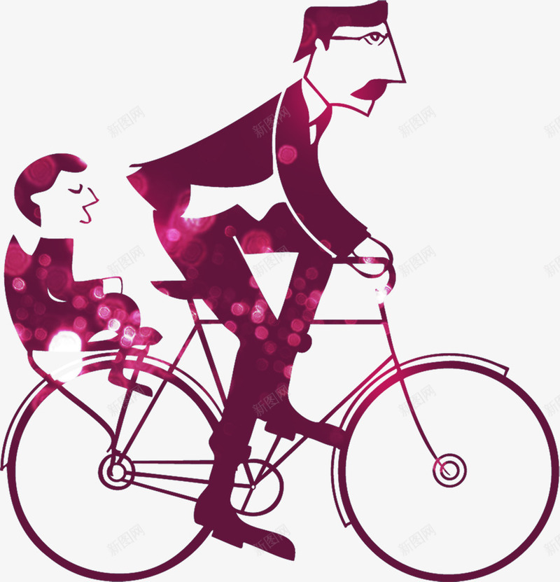 摄影两父子骑单车效果图png免抠素材_新图网 https://ixintu.com 单车 摄影 效果图 父子
