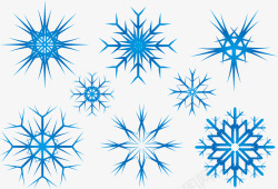 蓝色雪花中式纹理矢量图素材
