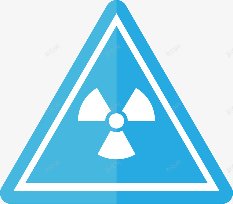 蓝色辐射标志png免抠素材_新图网 https://ixintu.com 三角图形 三角形 简约标志 蓝色标志 装饰图案 警告 辐射