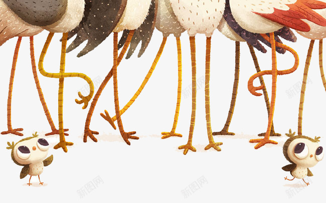 两只小雏鸟png免抠素材_新图网 https://ixintu.com 儿童插画 卡通 卡通人物 卡通动物 卡通素材 可爱 故事插画 梦幻 森林系 童话