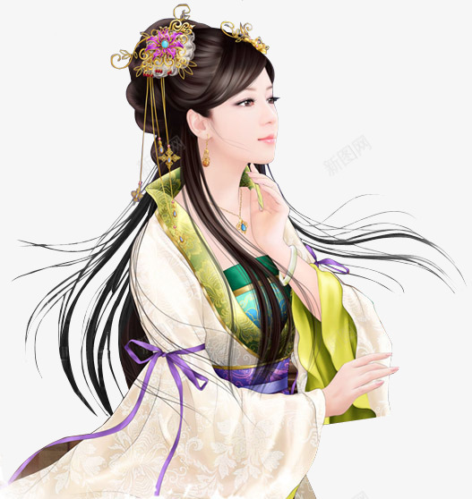 古典美人png免抠素材_新图网 https://ixintu.com 中国风 人像 古典 美人 美女