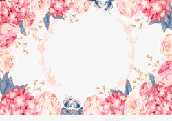 粉色浪漫花朵背景边框素材