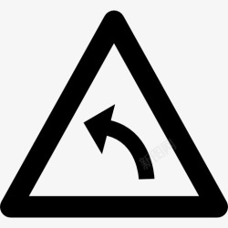 路标牌三角形左转弯信号图标高清图片