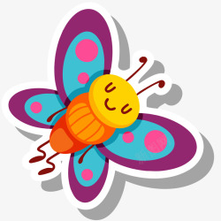 昆虫图片彩色蝴蝶卡通插画矢量图高清图片
