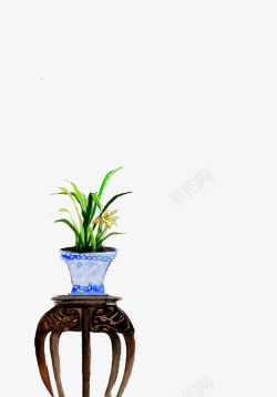 古风花盆古风花架高清图片