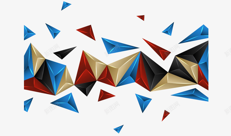 三角方块装饰png免抠素材_新图网 https://ixintu.com 三角背景 元素快 科技素材
