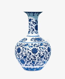 中国风复古青花瓷花瓶素材