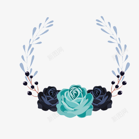 婚礼花的装饰元素png免抠素材_新图网 https://ixintu.com 元素 婚礼花 花朵 装饰 黑色