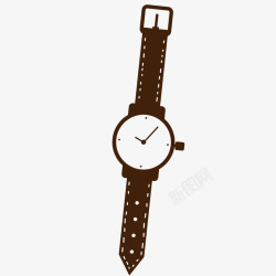 手表效果图黑色手绘手表装饰高清图片