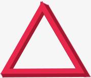 红色立体效果三角形素材