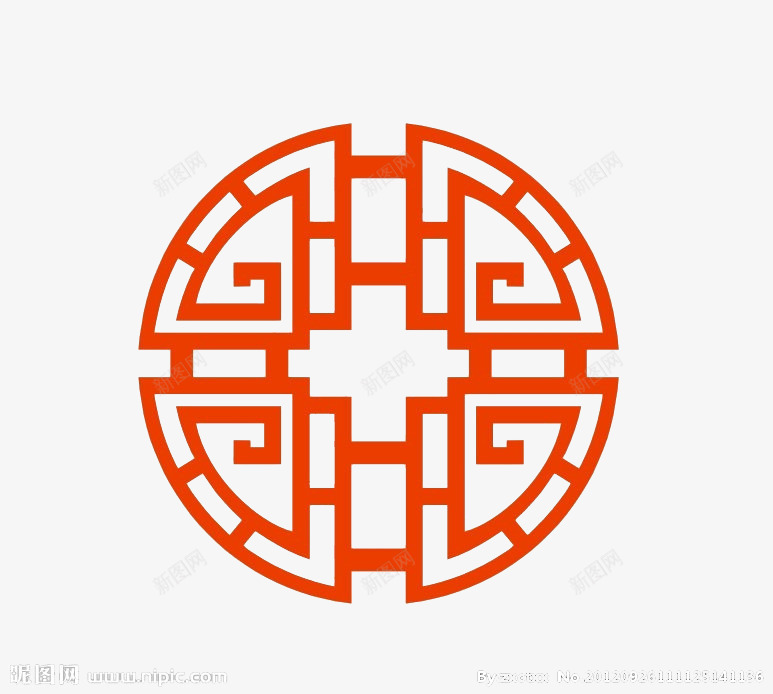 中式窗花png免抠素材_新图网 https://ixintu.com 喜庆 简约 节日 过年