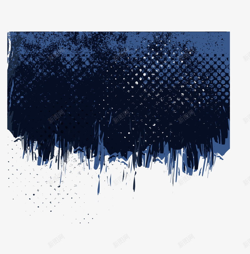 创意蓝色渲染png免抠素材_新图网 https://ixintu.com 创意渲染 抽象夜空 晕染 白色圆点 蓝色水彩 蓝色渲染