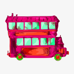 紫色房车紫色的手绘房车装饰高清图片