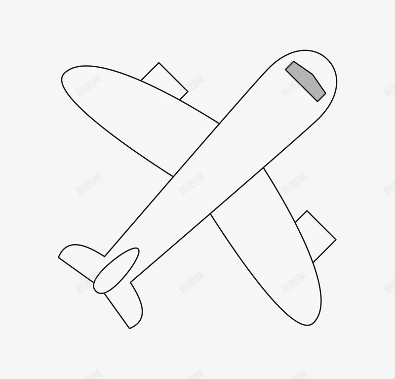 手绘线条飞机装饰图标png_新图网 https://ixintu.com 卡通飞机 手绘飞机 效果图 线条飞机 飞机 飞机装饰