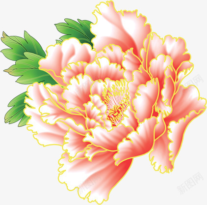粉色手绘中式牡丹花朵png免抠素材_新图网 https://ixintu.com 中式 牡丹 粉色 花朵