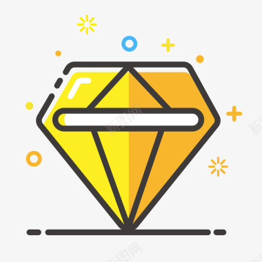 黄色几何三角形钻石元素图标图标
