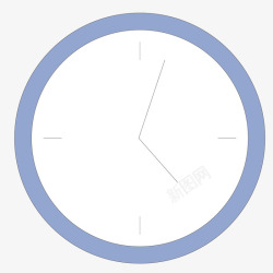 蓝色圆形手绘的时钟素材
