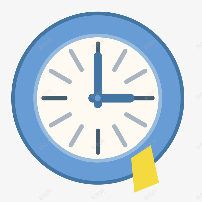 蓝色的卡通指针钟表png免抠素材_新图网 https://ixintu.com 卡通钟表 指针 效果图 时间 装饰图 钟表 钟表装饰