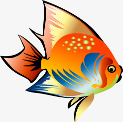 美丽的热带鱼黄色卡通小鱼高清图片