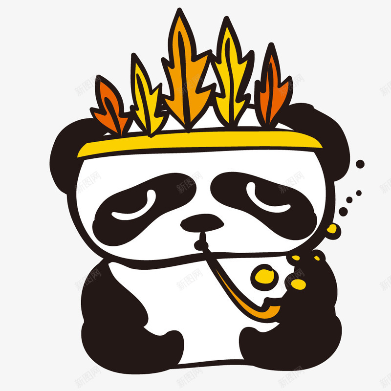 黑色手绘的大熊猫png免抠素材_新图网 https://ixintu.com 免抠图 动物 国宝 大熊猫 手绘熊猫 效果图 装饰图 装饰画