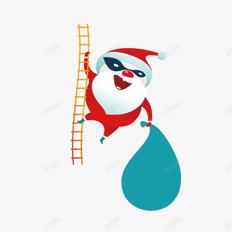 抓着梯子的圣诞老人png免抠素材_新图网 https://ixintu.com 免抠图 包裹 圣诞老人 小偷 效果图 梯子 装饰图 装饰画