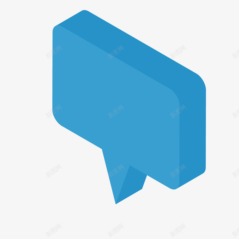 蓝色对话框png免抠素材_新图网 https://ixintu.com 三角形 商务 对话框 扁平化 渐变 立体 蓝色