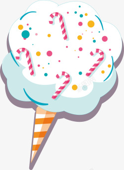 棉花糖冰淇淋美味棉花糖矢量图高清图片