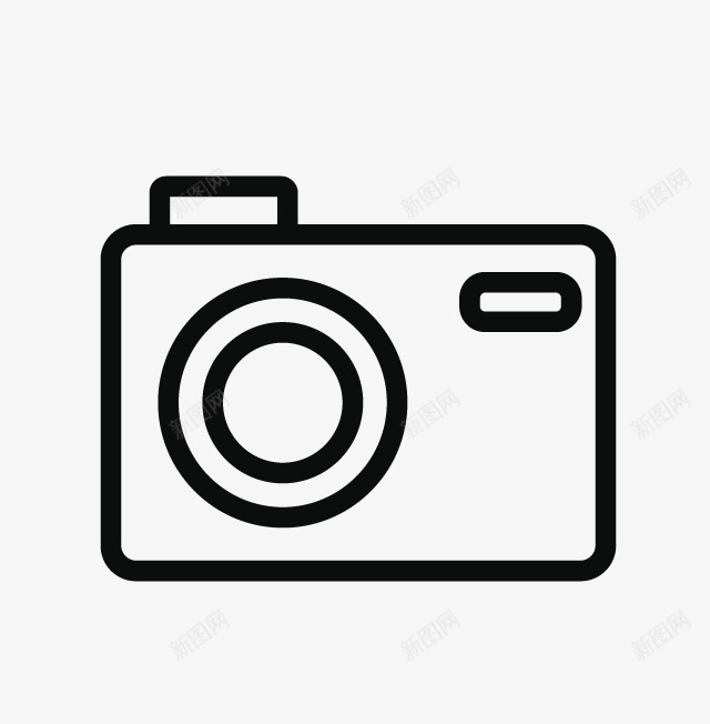 黑色线条数码相机png免抠素材_新图网 https://ixintu.com 效果图 数码科技 照相机 相机 线条相机 黑色相机