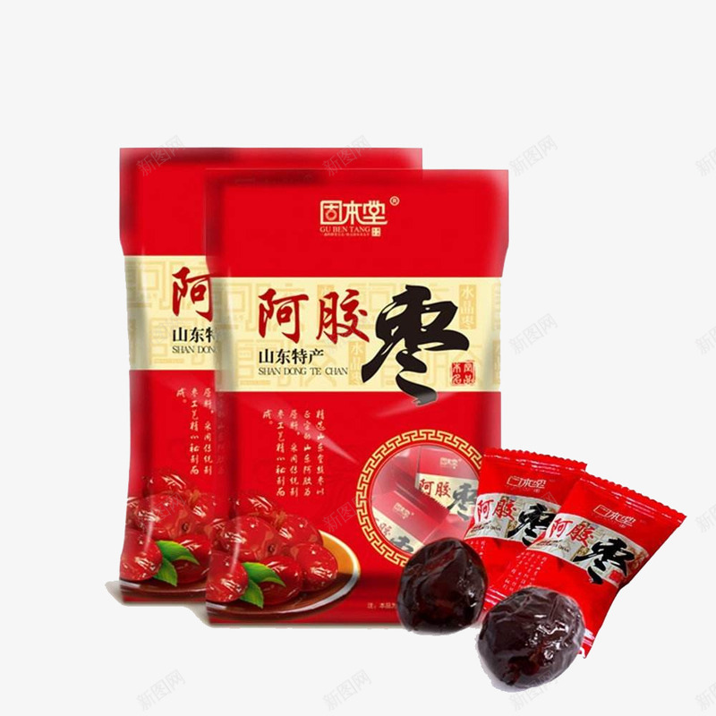 两大包阿胶红枣png免抠素材_新图网 https://ixintu.com 两袋 休闲零食 健康食品 大包装 大红枣 袋装 阿胶枣 阿胶红枣