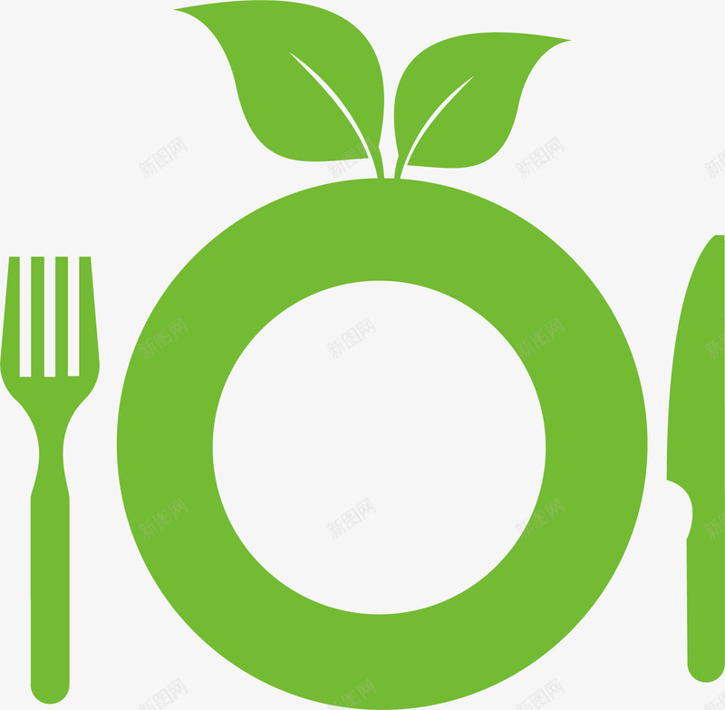 盘子中式餐饮logo矢量图图标ai_新图网 https://ixintu.com 中式餐饮LOGO 中式餐饮logo 中餐饮logo 叶子 绿色 餐饮logo下载 餐饮logo设计 矢量图