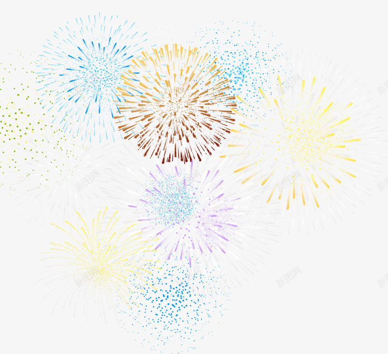 春节密集多彩烟花png免抠素材_新图网 https://ixintu.com 多彩烟花 密集烟花 新年烟花 新春烟花 春节烟花 礼花
