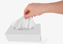 手拿纸巾手拿着白色纸质包装的抽纸巾实物高清图片