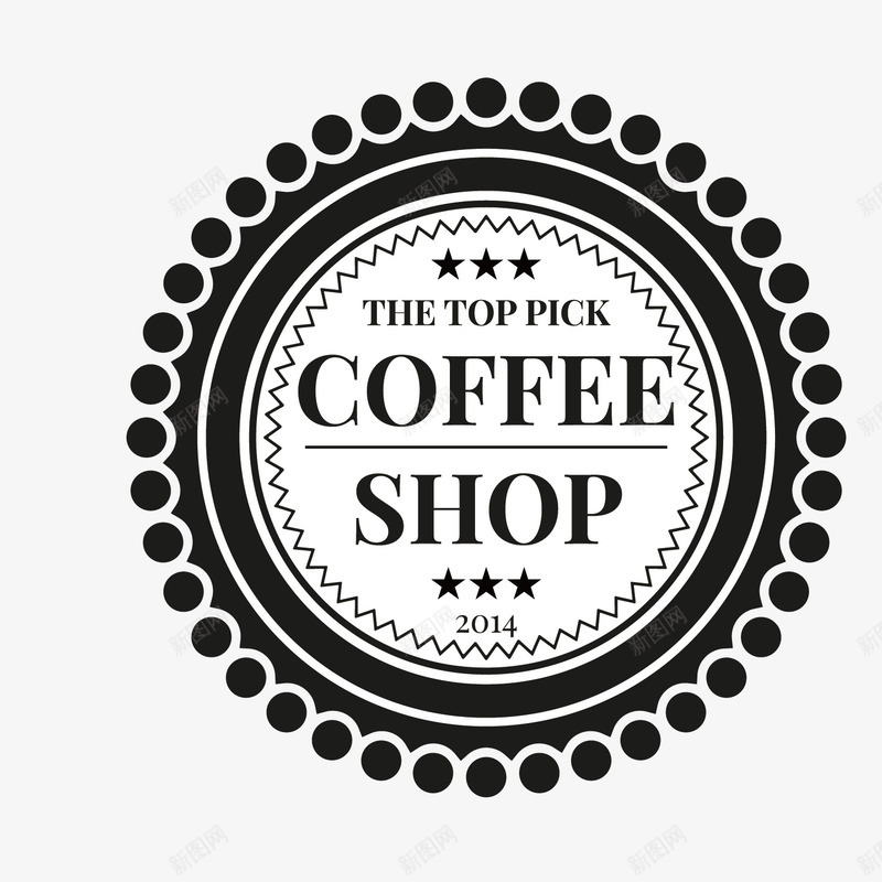 圆点咖啡logo矢量图图标ai_新图网 https://ixintu.com logo 咖啡 咖啡店 圆点 简约 精致 黑色 矢量图