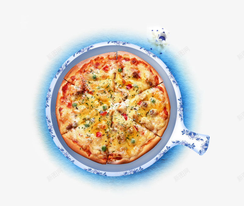 西式披萨png免抠素材_新图网 https://ixintu.com 中式餐具 披萨 西式食品 西餐 青花瓷 餐盘