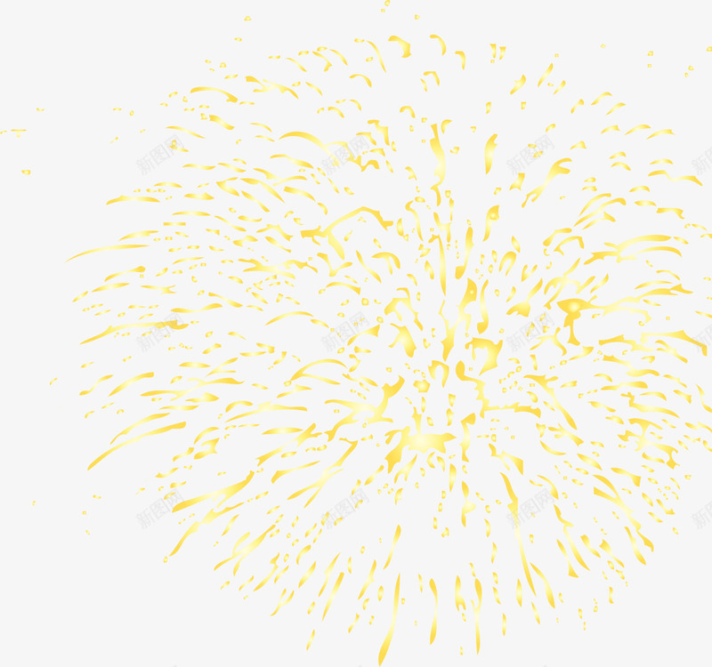 新年美丽黄色烟花png免抠素材_新图网 https://ixintu.com 新年烟花 烟花爆竹 礼花 美丽烟花 黄色光晕 黄色烟花