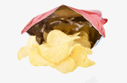 馋嘴零食红色塑料包装的薯片实物高清图片