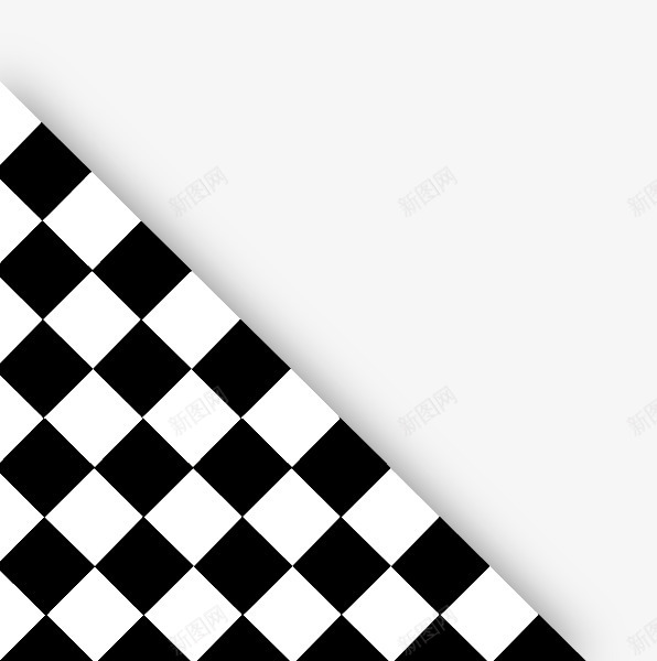 黑白格子png免抠素材_新图网 https://ixintu.com 三角形 小格子 格子 边角装饰 黑白格子