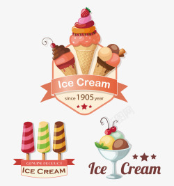 冰淇淋效果图手绘冰淇淋矢量图高清图片