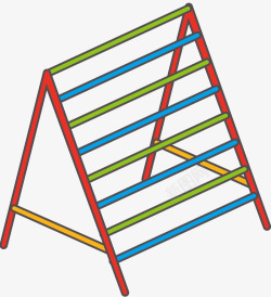 红色攀玩架三角立体风格攀爬架矢量图高清图片