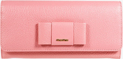 MiuMiu产品实物女士粉红色羊皮长款钱包高清图片