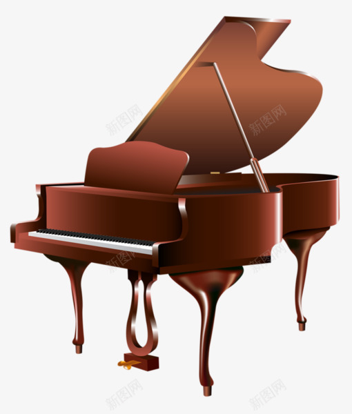 钢琴png免抠素材_新图网 https://ixintu.com 三角架钢琴 乐器 复古 钢琴