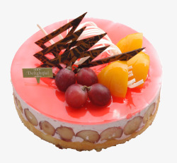 黄桃果酱草莓慕斯蛋糕高清图片