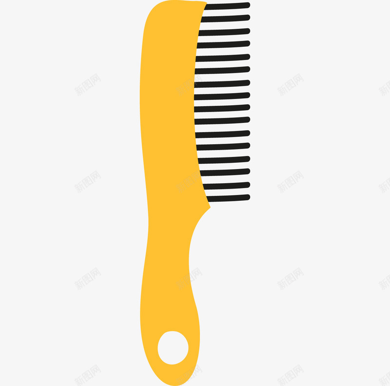 黄色手绘的梳子png免抠素材_新图网 https://ixintu.com 免抠图 手绘梳子 效果图 梳子 装饰图 装饰画 黄色
