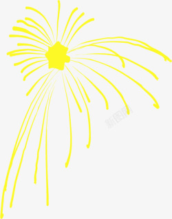 黄色星星线条礼花素材