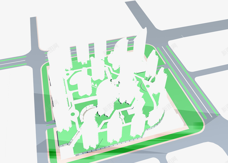 手绘篮球场建筑效果图png免抠素材_新图网 https://ixintu.com 建筑 效果图 篮球场