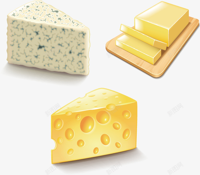 奶酪png免抠素材_新图网 https://ixintu.com 三角奶酪 奶酪 蔬菜奶酪 酸奶酪 黄油