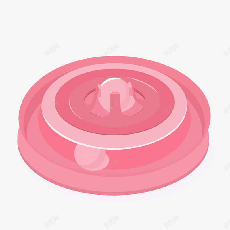 粉色光泽猫玩具元素图标png_新图网 https://ixintu.com 光泽 卡通图标 圆点 圆环 扁平化 立体 粉色