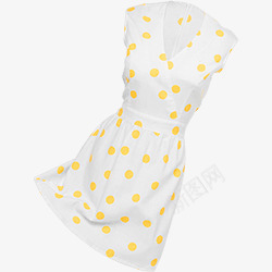 黄色圆点白色裙子png免抠素材_新图网 https://ixintu.com 圆点 白色 裙子 黄色